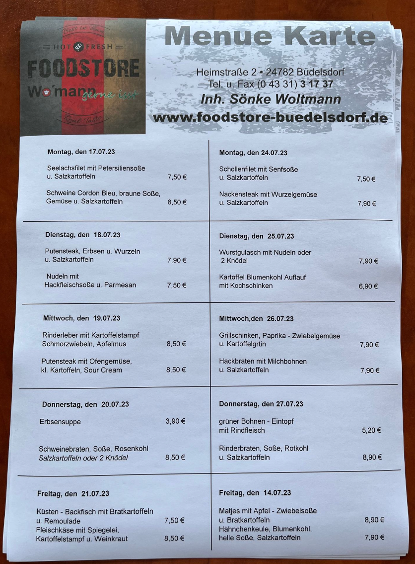 Mittagstisch Foodstore Büdelsdorf